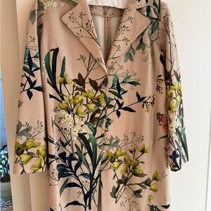 Chico's Beige Floral Jacket Blazer